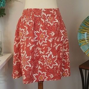 LOFT Floral Autumn Skirt with Pockets